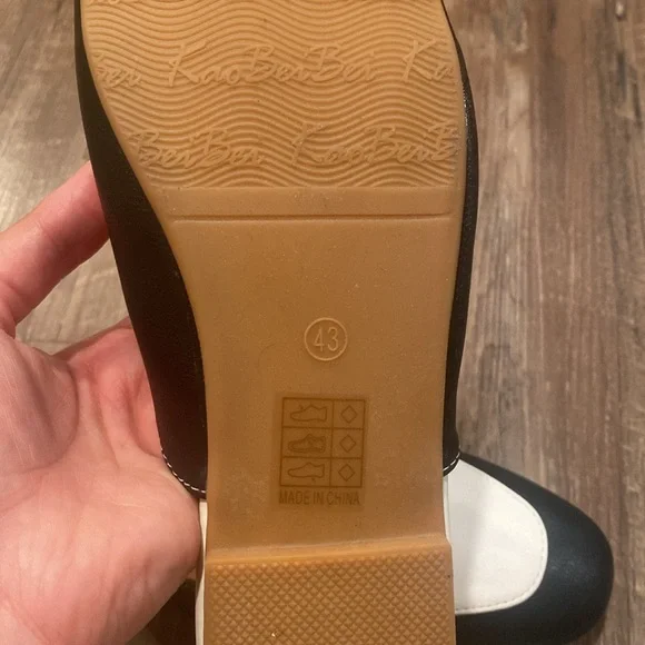 Black and white retro style, penny slip on loafers - faux leather - Sz43 fits 10 - Picture 5 of 6